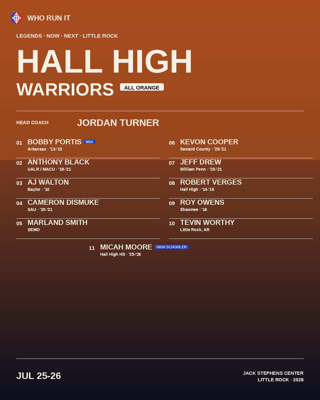 HALL HIGH · Warriors · All Orange