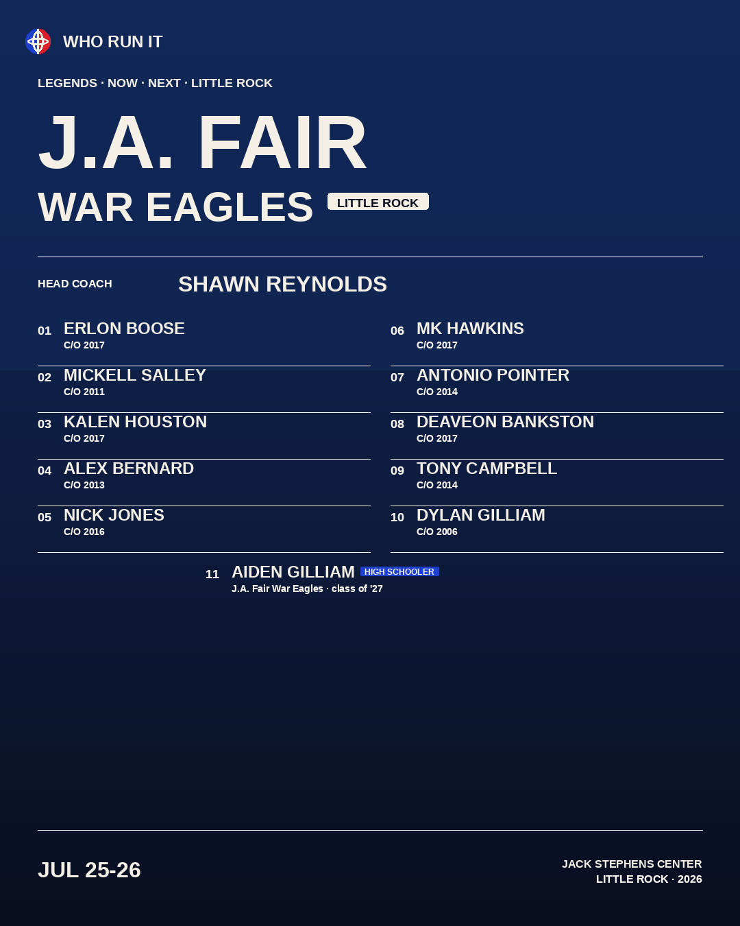 J.A. FAIR · War Eagles · Little Rock